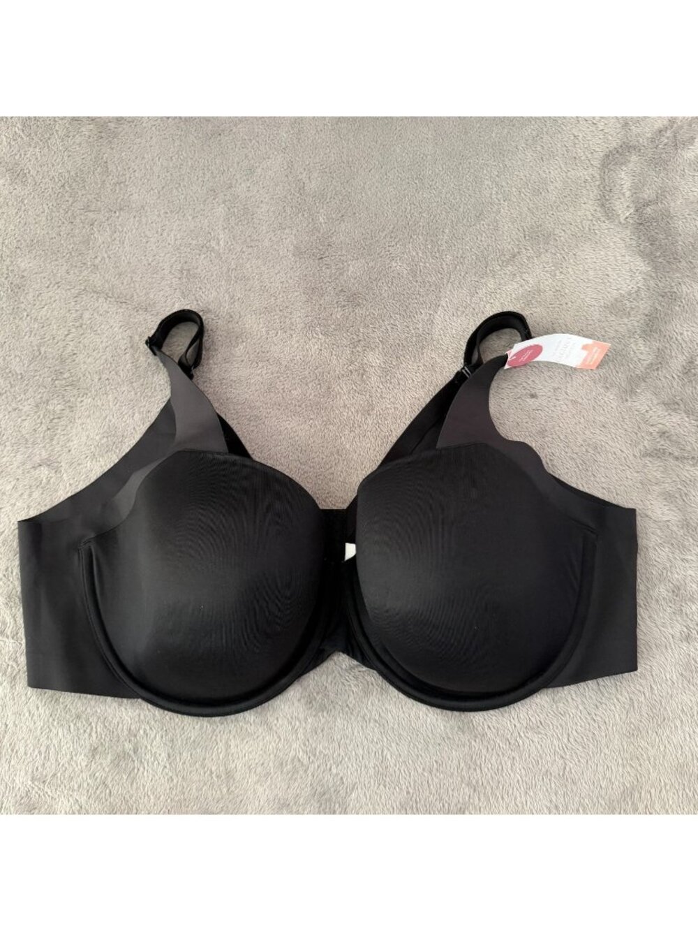 NWT Cacique Lightly Lined Black Balconette Underwire Bra Womens 46DD